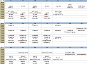 Stundatafla fyrir haust 2016